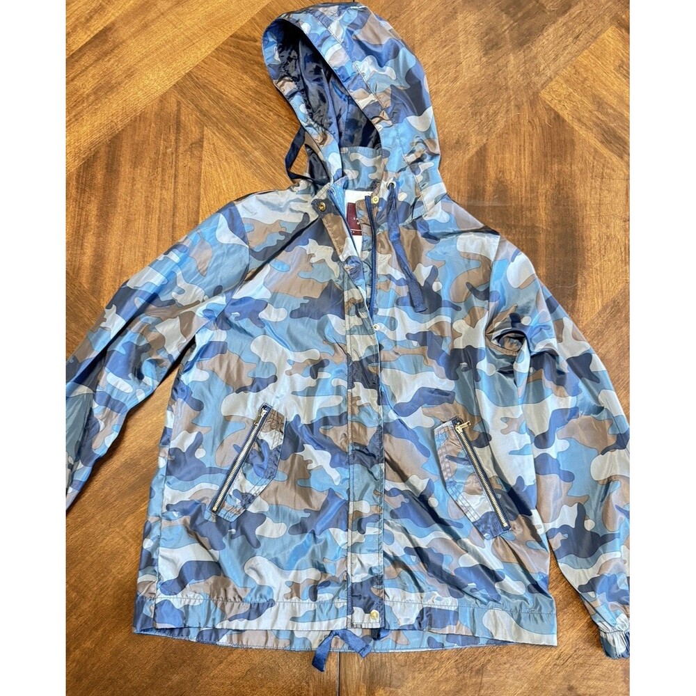 CiSono Originals Blue Camouflage Full Zip Jacket Womens Sz Large Wind Breaker